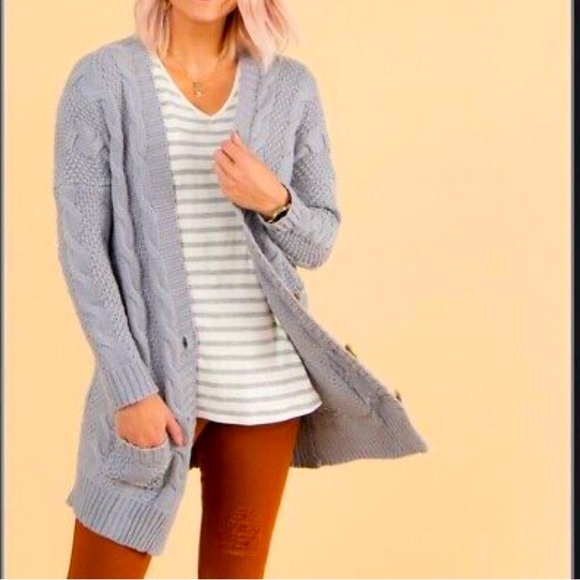 Agnes & Dora grey Size Large Boyfriend Cardigan - Picture 1 of 8